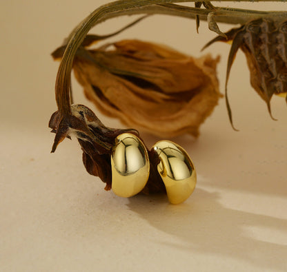 Water Drop Geometric Bean Earrings