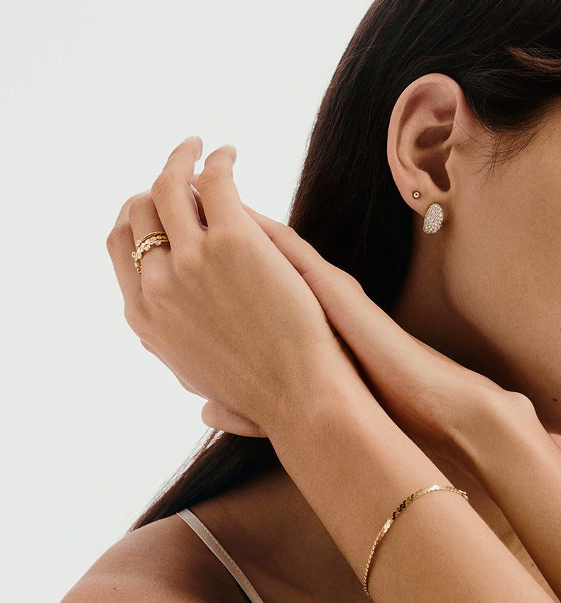 Dainty Pave Huggie Earrings