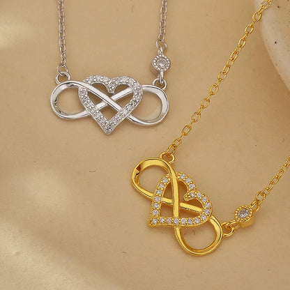 Intertwined Heart and Infinity Necklace