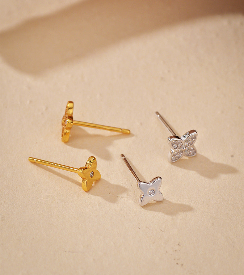 Four-Leaf Clover Flower Earrings