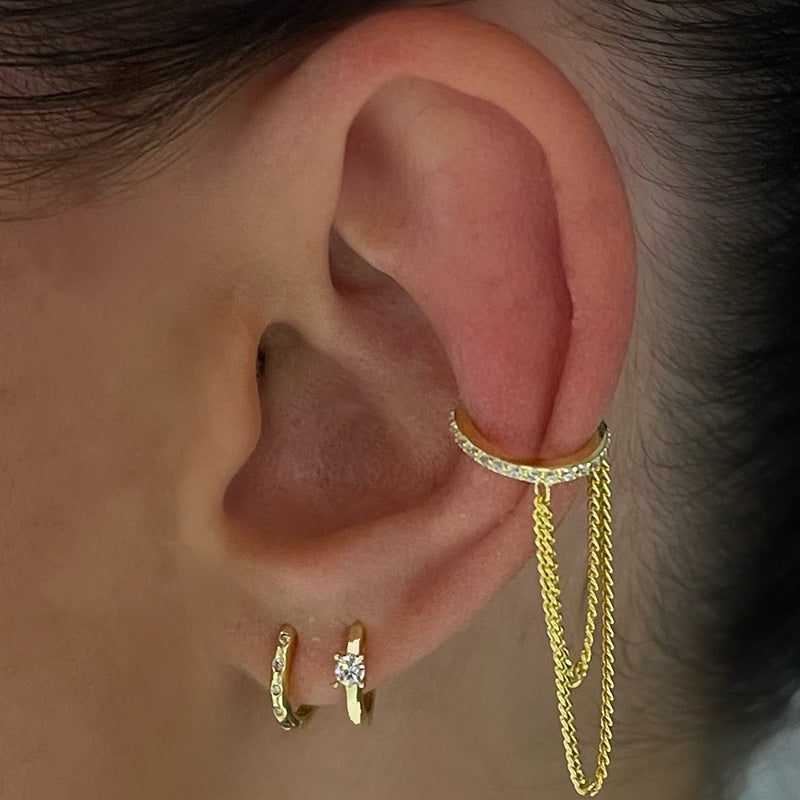 Solitaire Spark Hoop Earrings