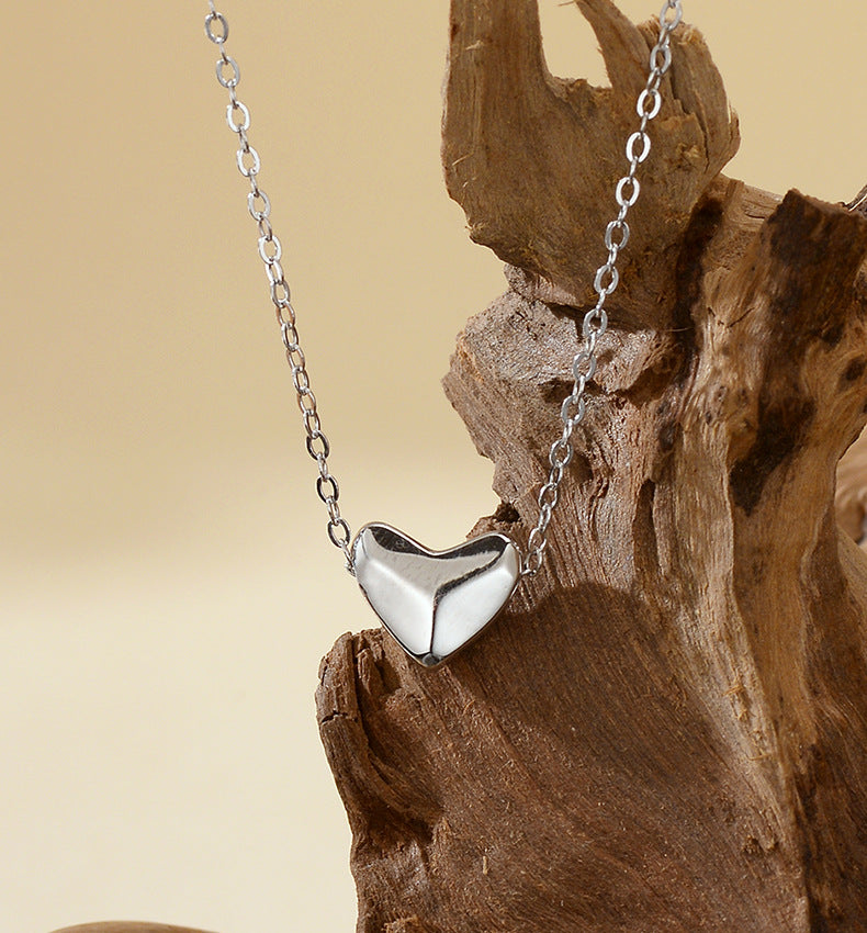 Sliding Heart Clavicle Necklace