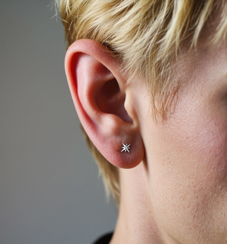 Eight-Pointed Star Stud Earrings