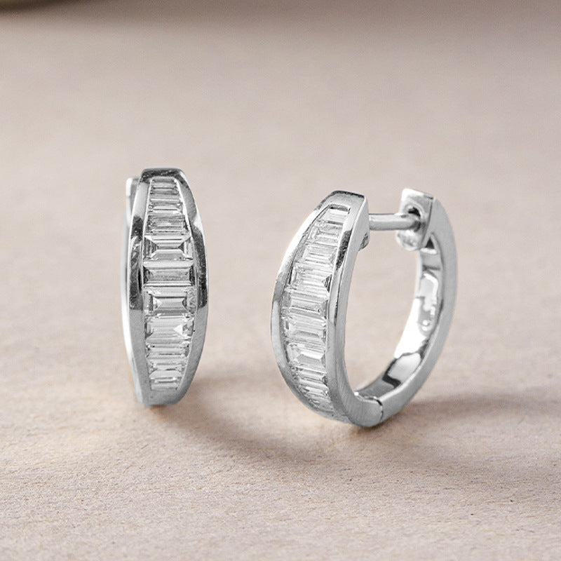 Baguette Spark Hoop Earrings