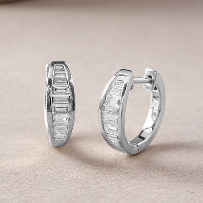 Baguette Spark Hoop Earrings