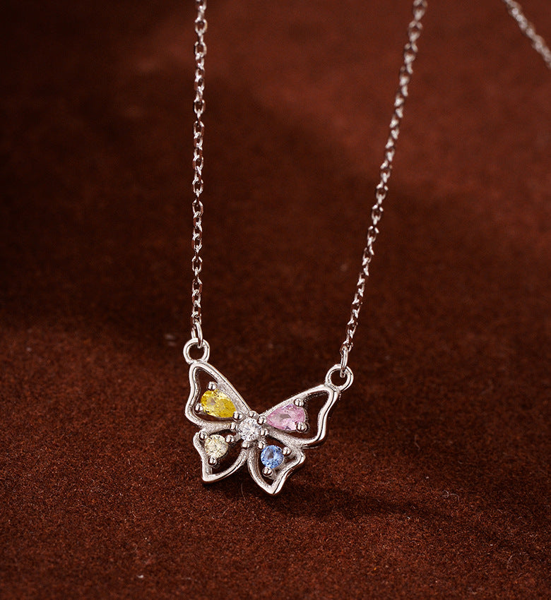 Colorful Butterfly Pendant Necklace