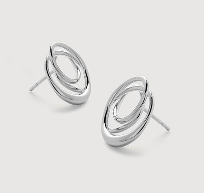 Winding Circle Stud Earrings