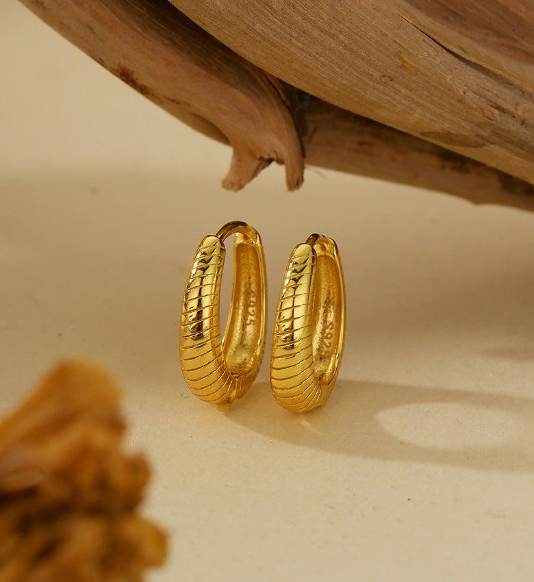 Twist Croissant Hoop Earrings