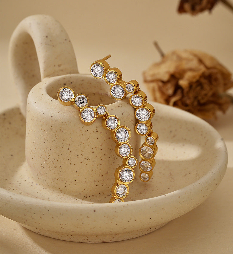 Cascading Pavé Drop Earrings