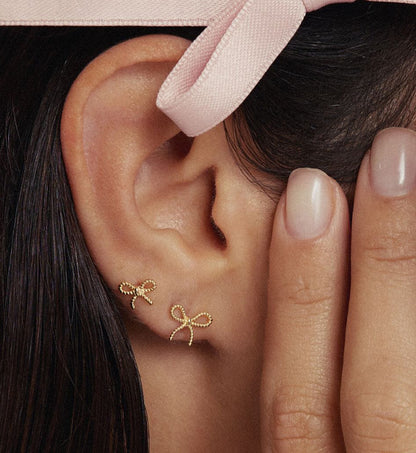 Twisted Bow Stud Earrings