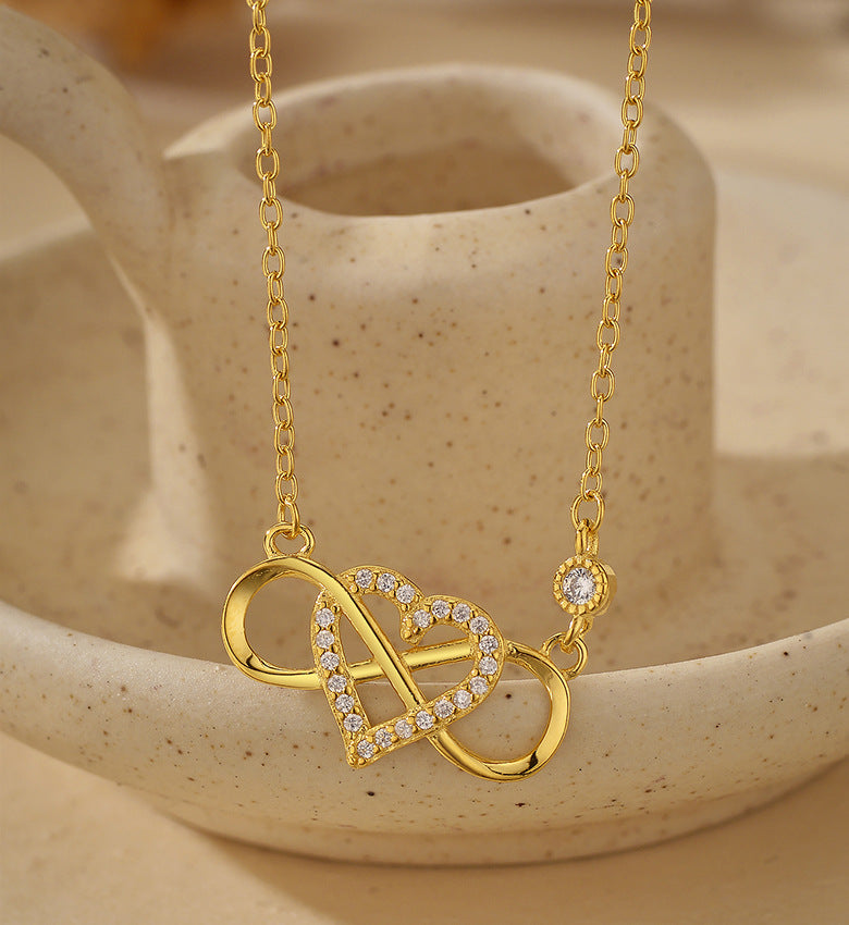 Intertwined Heart and Infinity Necklace