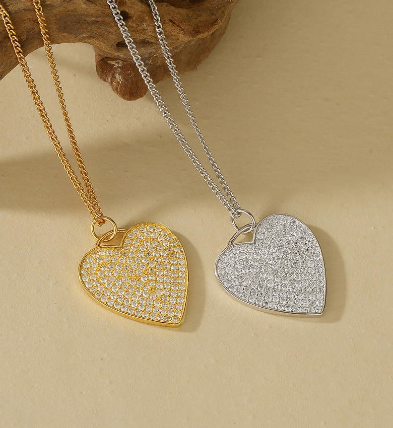 Pavé Heart Pendant Necklace