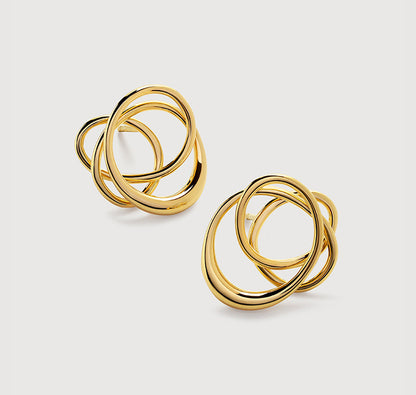 Winding Circle Stud Earrings