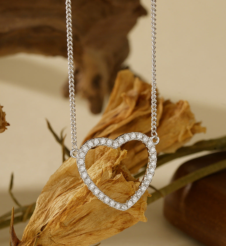 Open Heart Outline Necklace