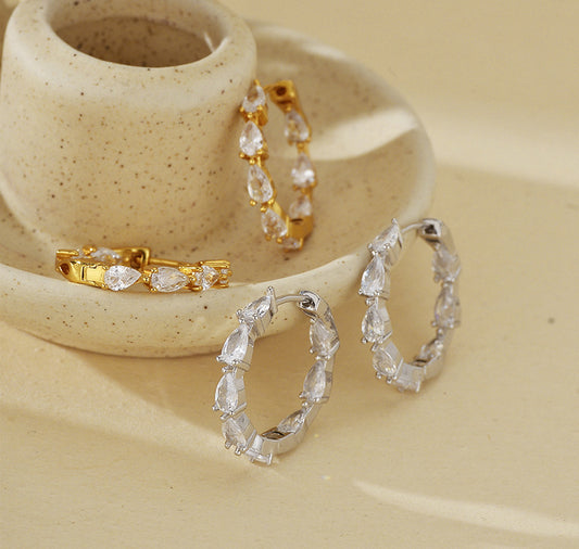 Teardrop Curve Hoop Earrings