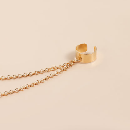 Asymmetrical Pearl Pendant Ear Clip Earrings