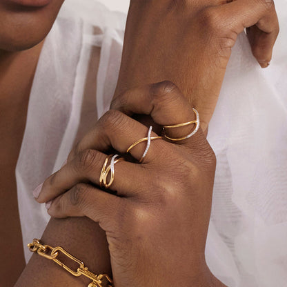 Crisscross Dual Band Ring