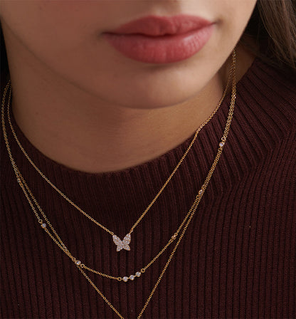 Stationed Curve Necklace