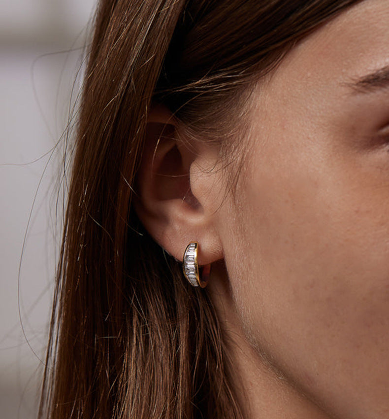 Baguette Spark Hoop Earrings