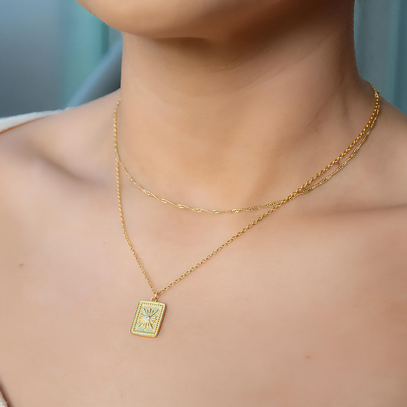 Sunburst Rectangular Necklace