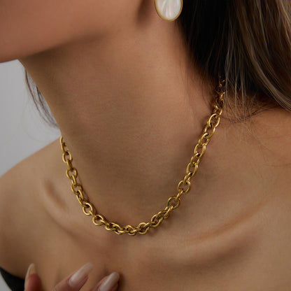 Bold Round Chain Statement Necklace