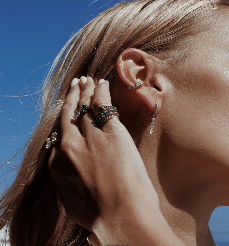 Teardrop Dangle Hoop Earrings