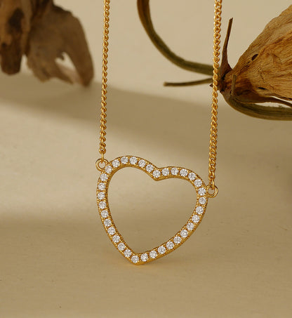 Open Heart Outline Necklace