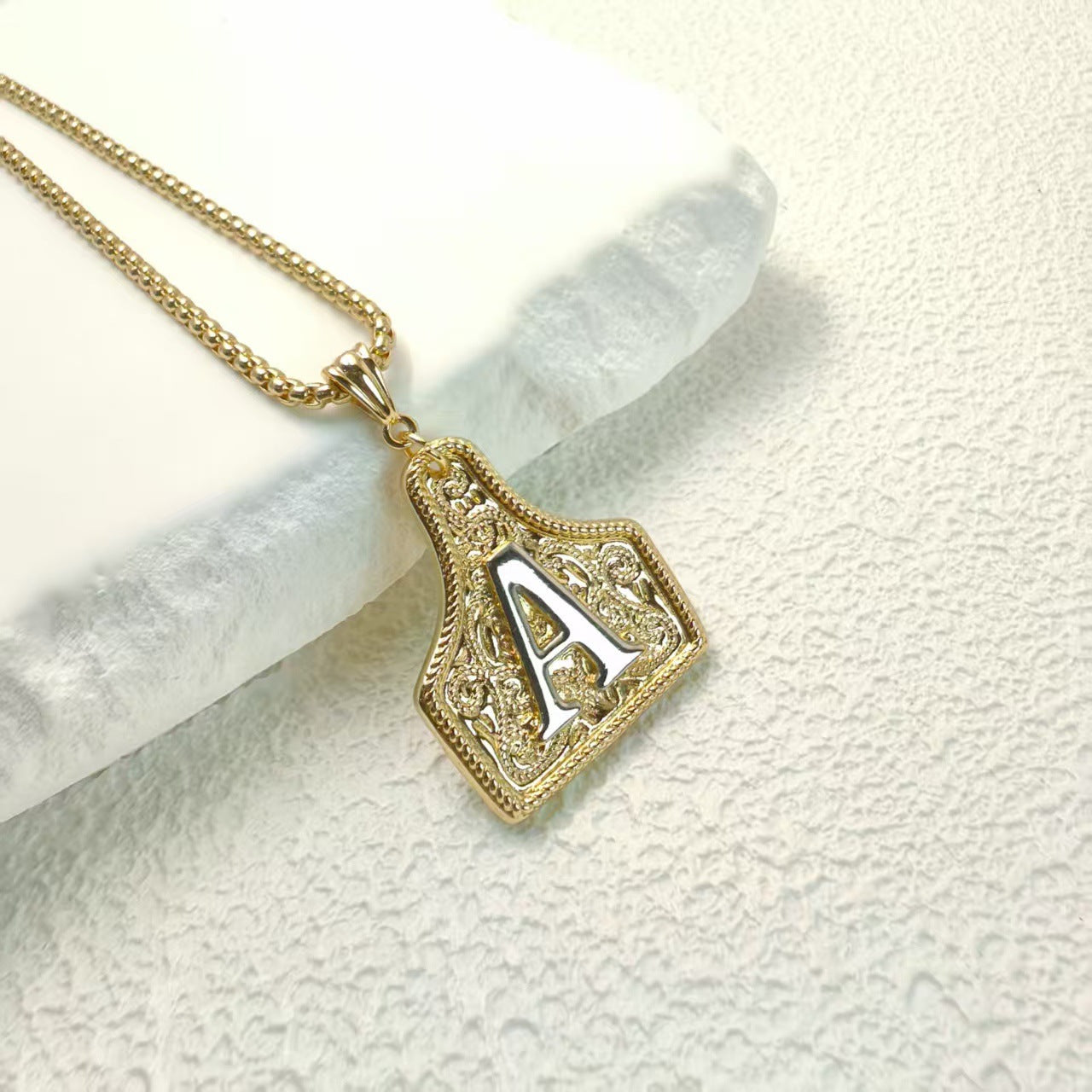 Cowtag Letter Necklace