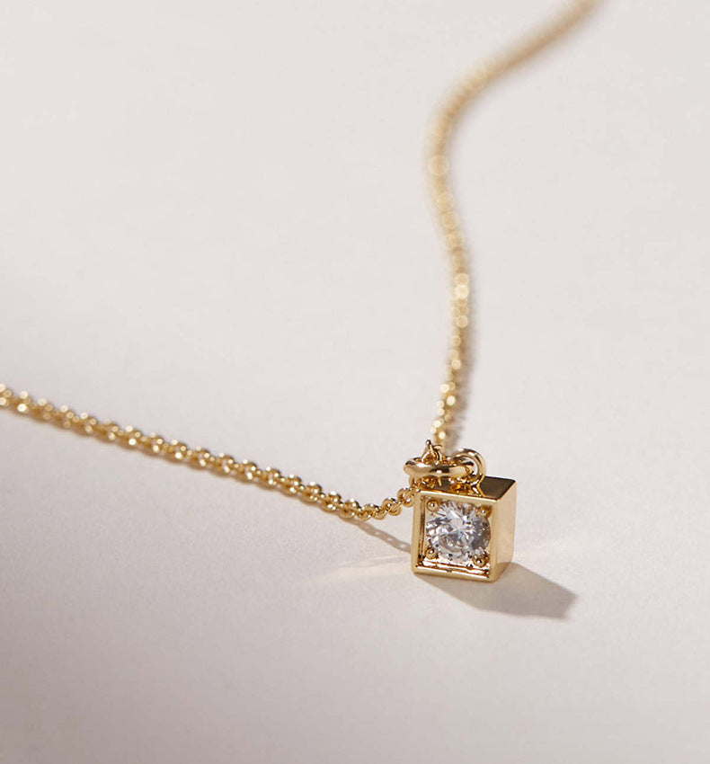 Square & Round Duo Pendant Necklace
