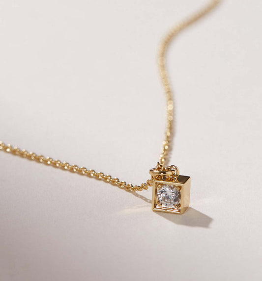 Square & Round Duo Pendant Necklace