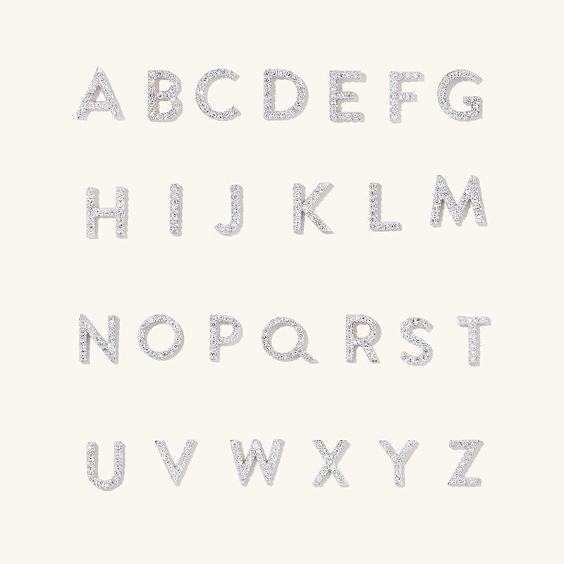 Alphabet Initial Stud Earrings