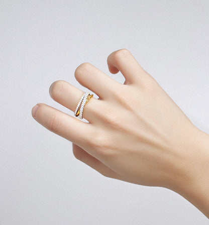 Triple Band Crossover Ring