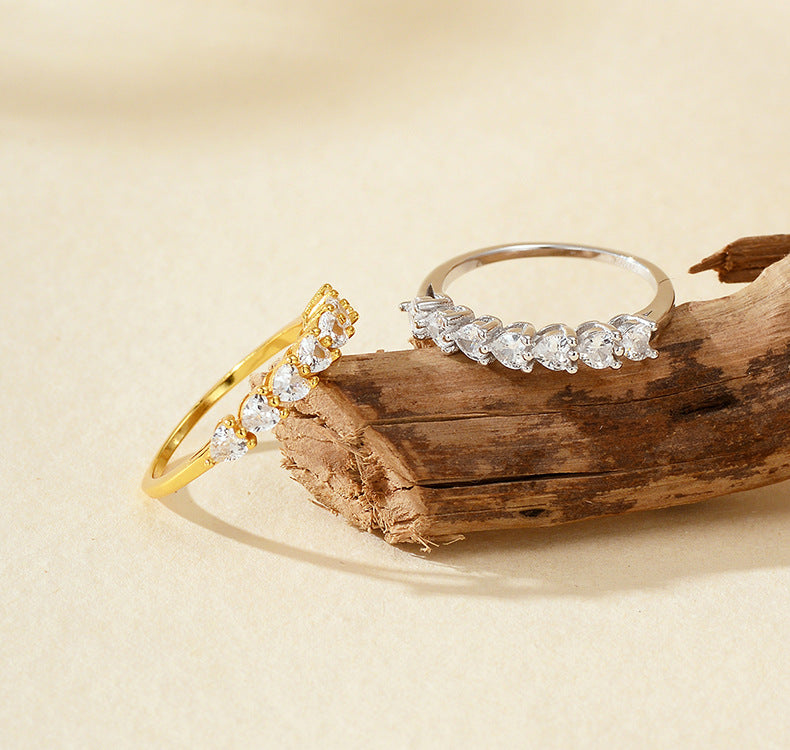 Half Eternity Heart Cut Ring