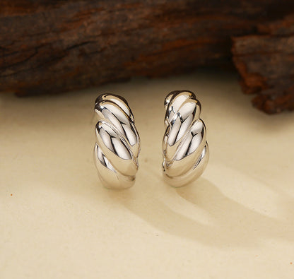 Textured Croissant Hoop Earrings