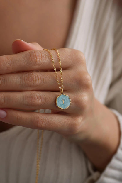 Enamel Drip Cross Necklace