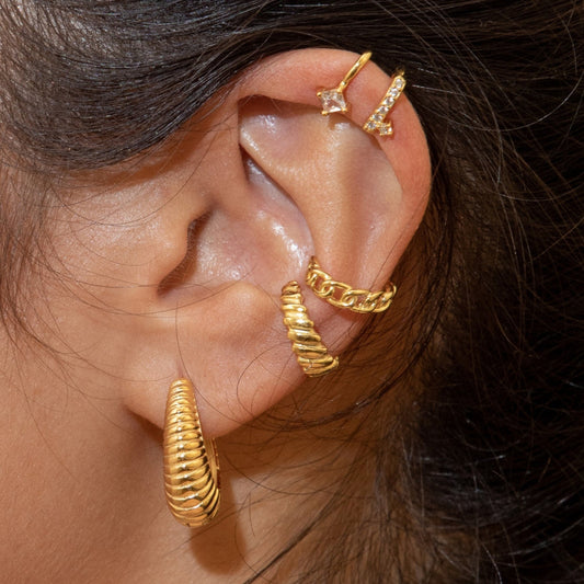 Twist Croissant Hoop Earrings