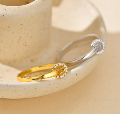 Sparkling Buckle Statement Ring