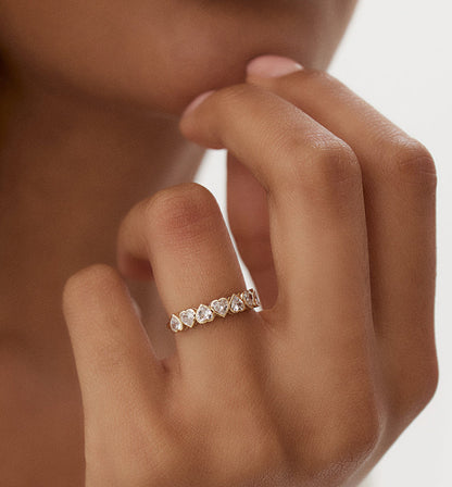 Horizontal Bezel Heart Shape Ring