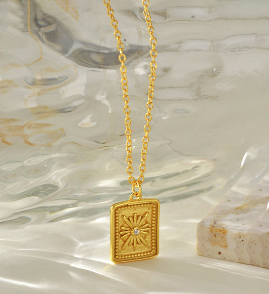 Sunburst Rectangular Necklace