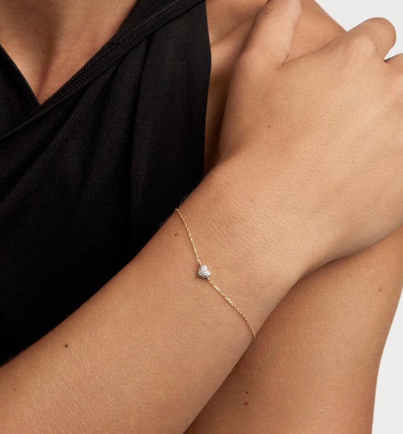 Sparkling Heart Charm Bracelet