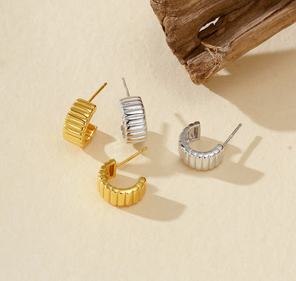 C-Shaped Curved Hoop Earrings