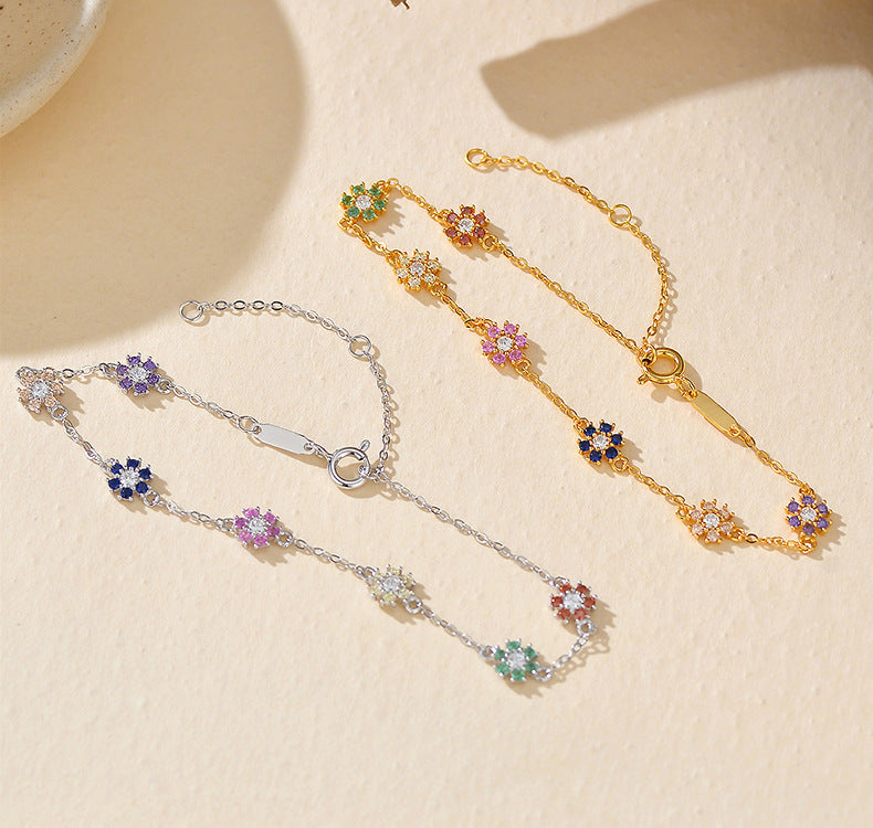 Colorful Flower Charm Bracelet