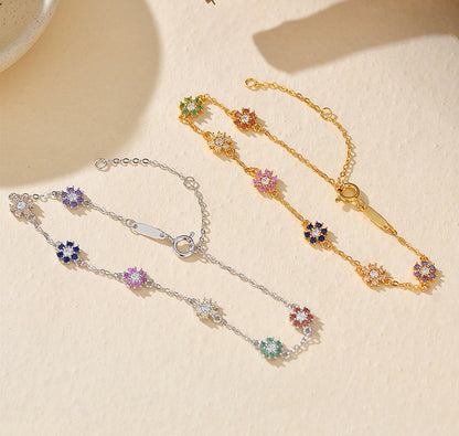 Colorful Flower Charm Bracelet