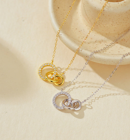 Interlocking Trio Pendant Necklace