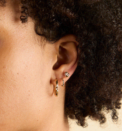 Molten Textured Hoop Earrings