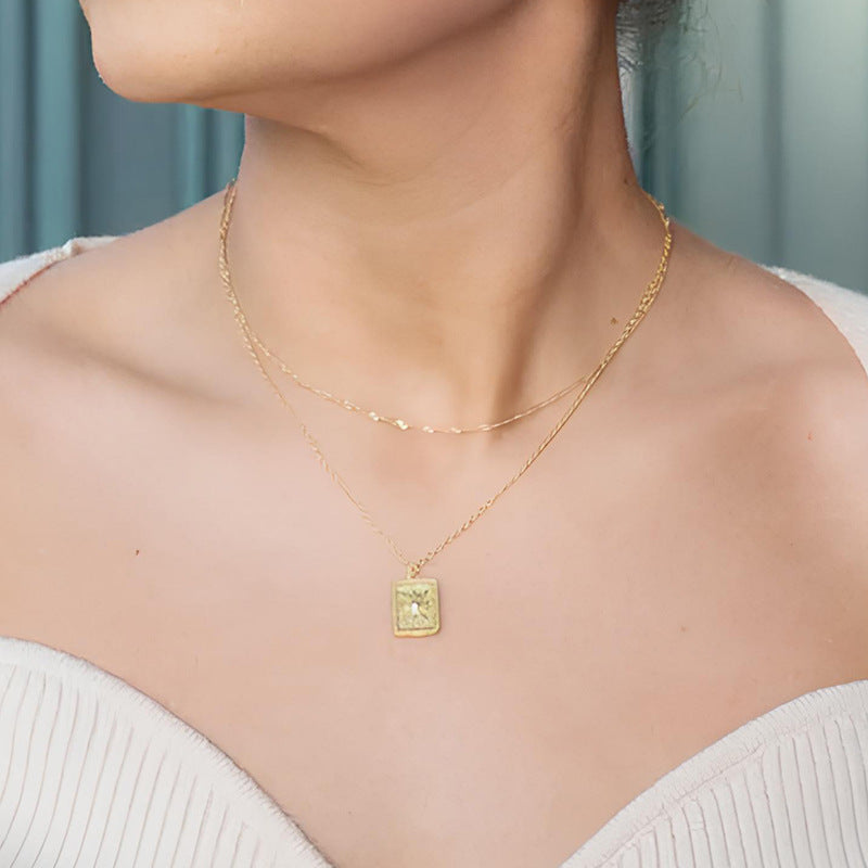 Sunburst Rectangular Necklace