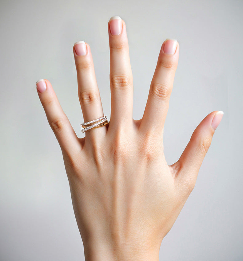 Triple Band Crossover Ring