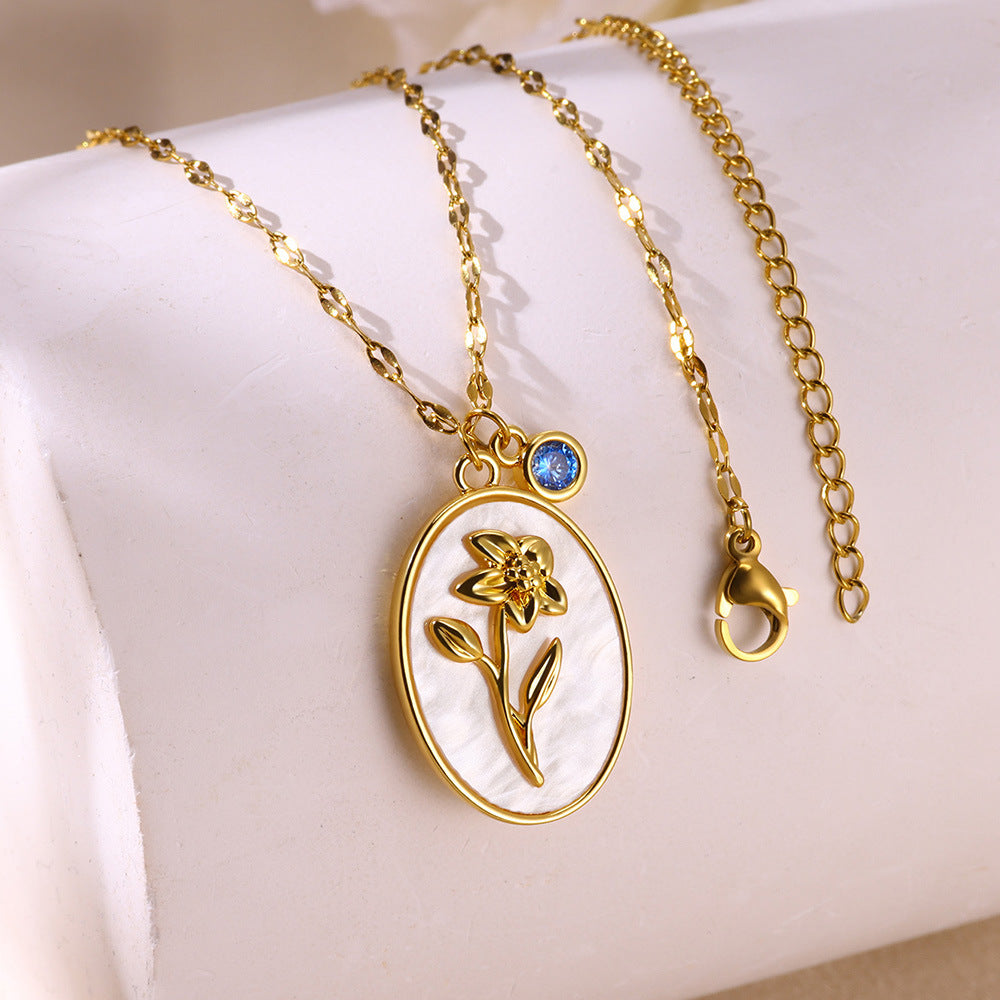 Birth Flower Pendant Necklace