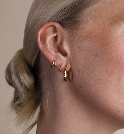 Molten Textured Hoop Earrings