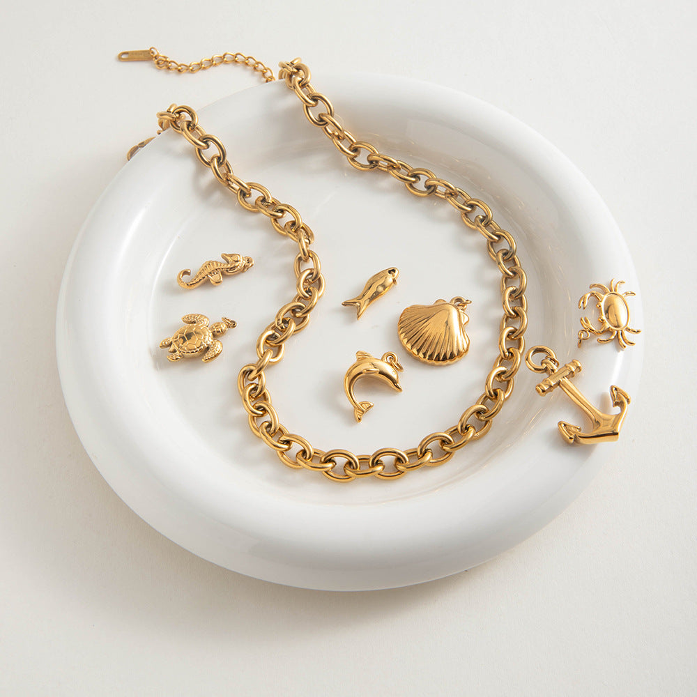 Bold Round Chain Statement Necklace